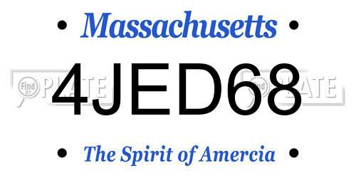 4JED68 Massachusetts License Plate