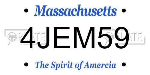 4JEM59 Massachusetts License Plate