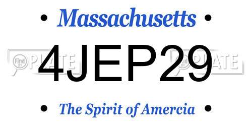 4JEP29 Massachusetts License Plate