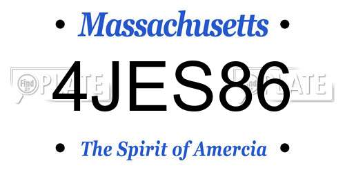 4JES86 Massachusetts License Plate