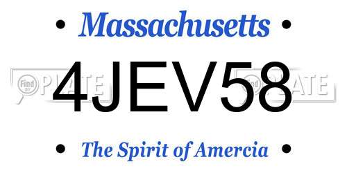 4JEV58 Massachusetts License Plate