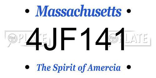 4JF141 Massachusetts License Plate