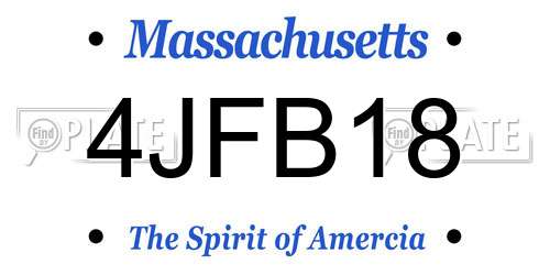 4JFB18 Massachusetts License Plate