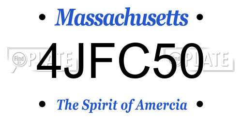 4JFC50 Massachusetts License Plate