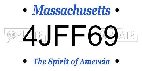 4JFF69 Massachusetts License Plate