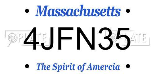 4JFN35 Massachusetts License Plate