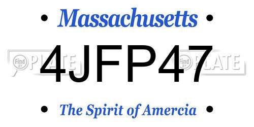 4JFP47 Massachusetts License Plate