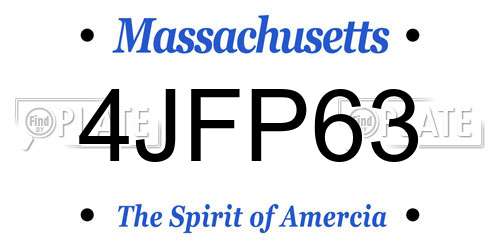 4JFP63 Massachusetts License Plate