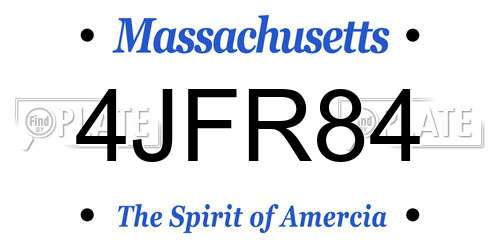 4JFR84 Massachusetts License Plate
