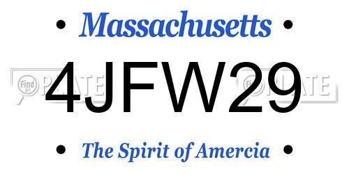4JFW29 Massachusetts License Plate