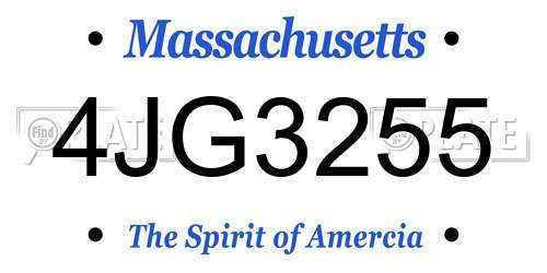 4JG3255 Massachusetts License Plate