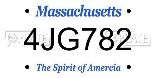 4JG782 Massachusetts License Plate