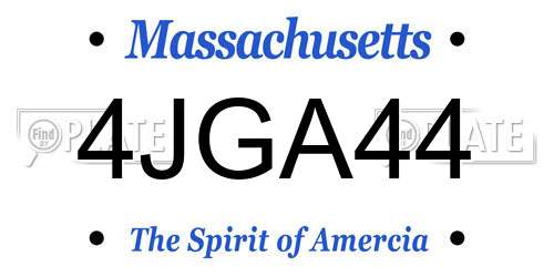 4JGA44 Massachusetts License Plate