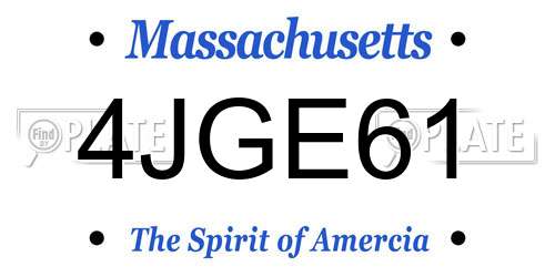 4JGE61 Massachusetts License Plate