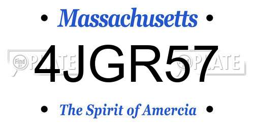 4JGR57 Massachusetts License Plate