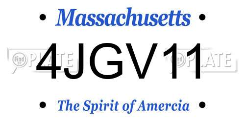 4JGV11 Massachusetts License Plate