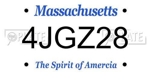 4JGZ28 Massachusetts License Plate