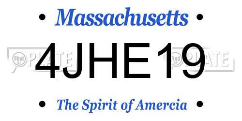 4JHE19 Massachusetts License Plate