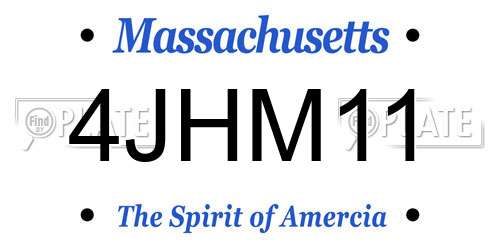 4JHM11 Massachusetts License Plate