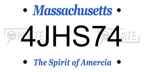 4JHS74 Massachusetts License Plate