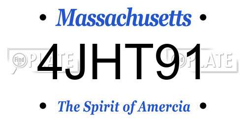 4JHT91 Massachusetts License Plate