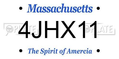4JHX11 Massachusetts License Plate