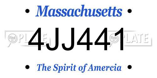 4JJ441 Massachusetts License Plate