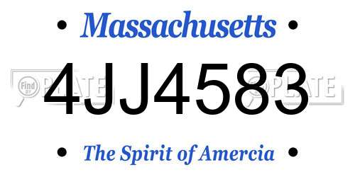 4JJ4583 Massachusetts License Plate