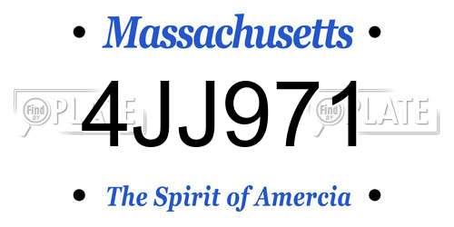4JJ971 Massachusetts License Plate