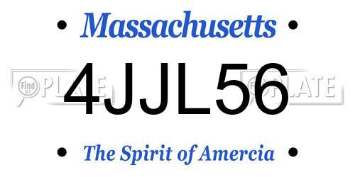 4JJL56 Massachusetts License Plate
