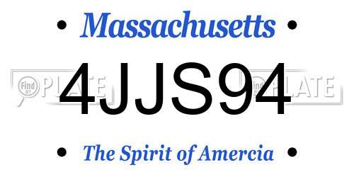 4JJS94 Massachusetts License Plate