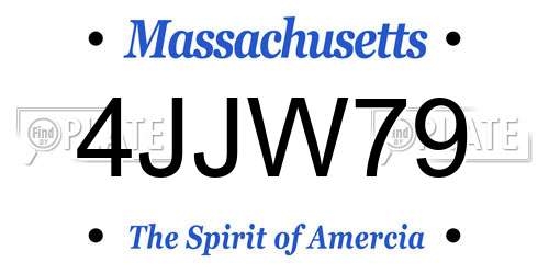 4JJW79 Massachusetts License Plate