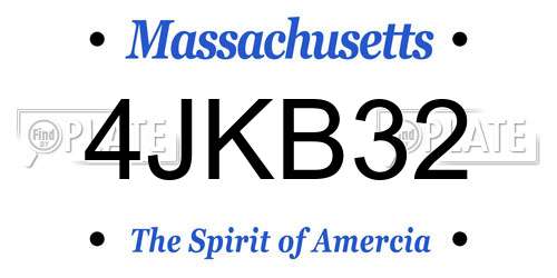 4JKB32 Massachusetts License Plate