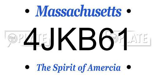 4JKB61 Massachusetts License Plate