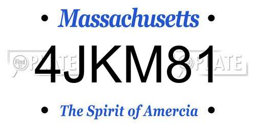 4JKM81 Massachusetts License Plate