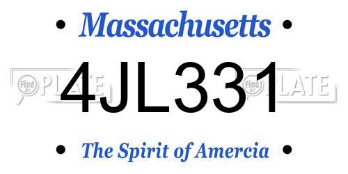 4JL331 Massachusetts License Plate