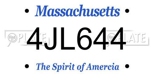 4JL644 Massachusetts License Plate