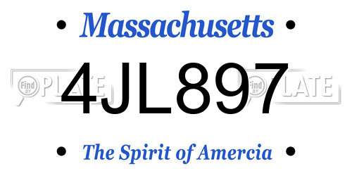 4JL897 Massachusetts License Plate