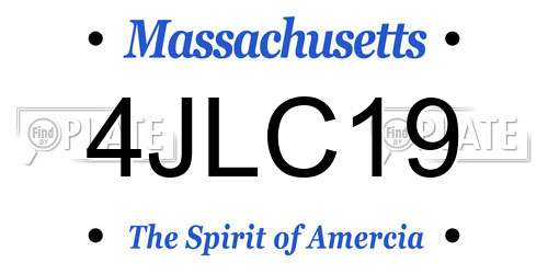 4JLC19 Massachusetts License Plate