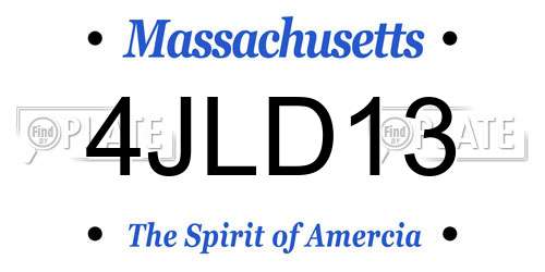 4JLD13 Massachusetts License Plate