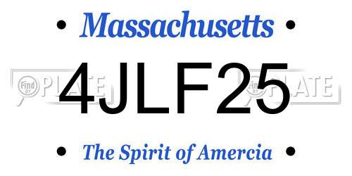 4JLF25 Massachusetts License Plate