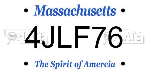 4JLF76 Massachusetts License Plate
