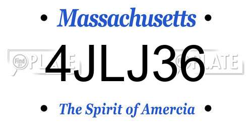 4JLJ36 Massachusetts License Plate
