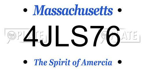 4JLS76 Massachusetts License Plate
