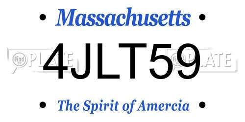 4JLT59 Massachusetts License Plate