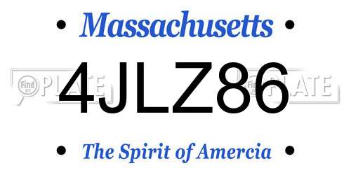 4JLZ86 Massachusetts License Plate