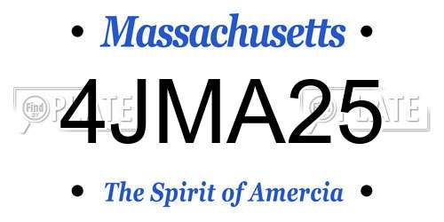 4JMA25 Massachusetts License Plate