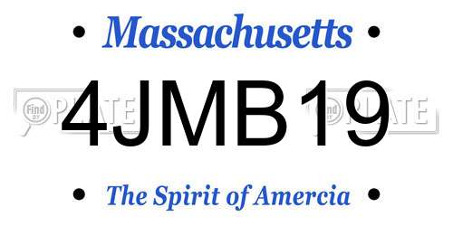 4JMB19 Massachusetts License Plate