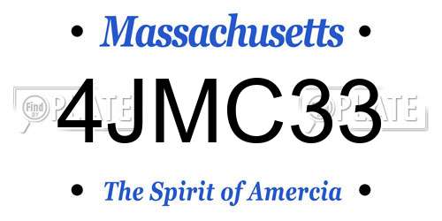 4JMC33 Massachusetts License Plate