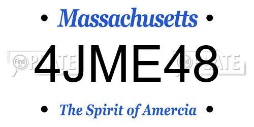 4JME48 Massachusetts License Plate